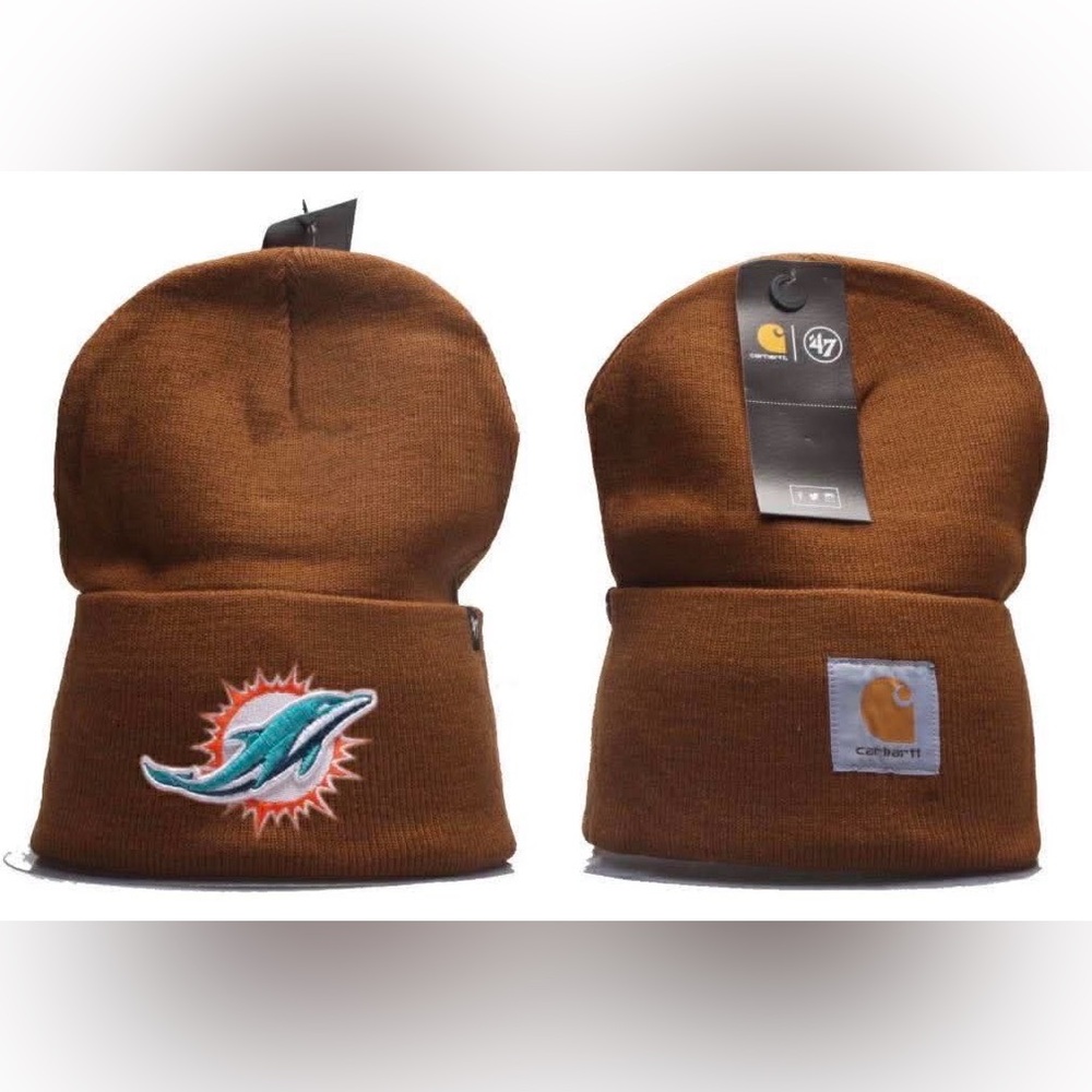 Carhartt ‘47 Miami Dolphins Brown NFL Football Beanie OSFM Brand New